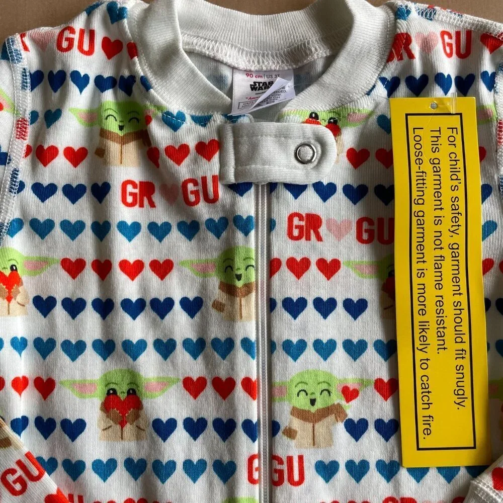 NEW Hanna Andersson X Star Wars Organic Cotton Sleeper, Grogu Love - Size‎ 3T